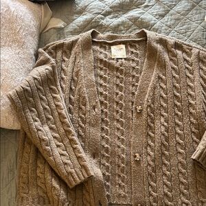 Women’s Tan Cable Knit Sweater